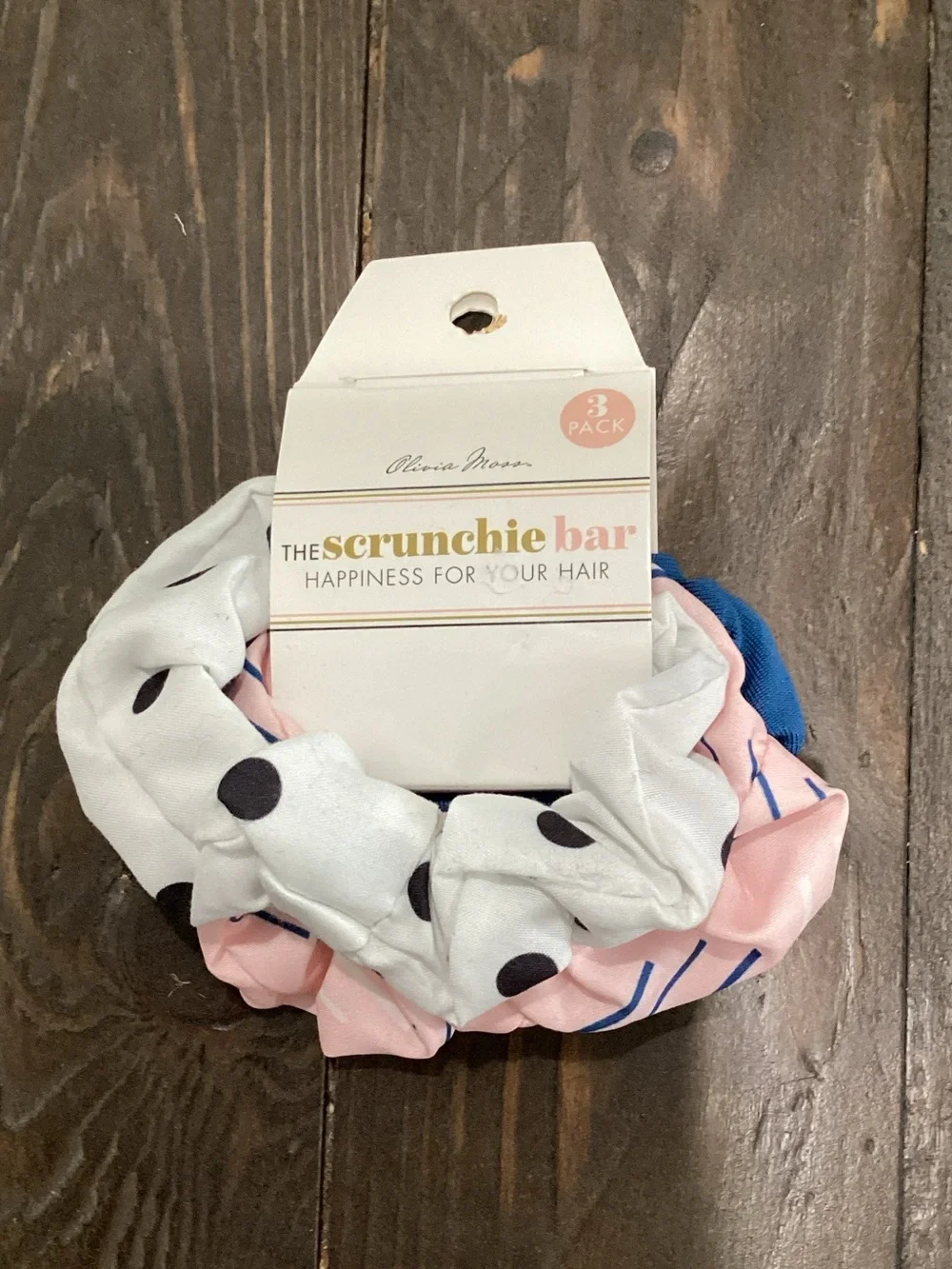 Olivia Moon‎ Mix-and-Match Scrunchie Set - White, Pink, Blue